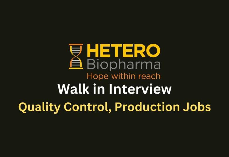 Quality Control, Production Jobs at Hetero Biopharma