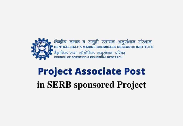 Recruitment of Project Associate in SERB sponsored Project at CSMCRI