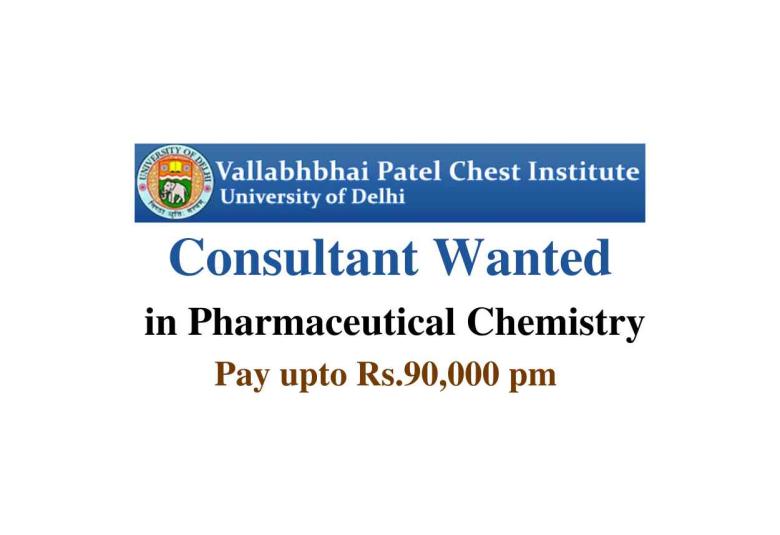 Consultant wanted in Pharmaceutical Chemistry at VPCI