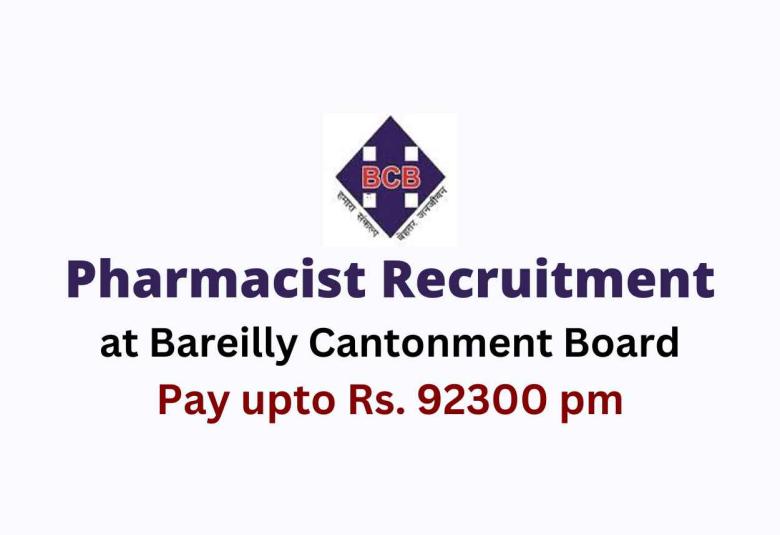 Job for Pharmacist under Ministry of Defence