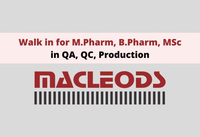 Macleods Pharma Jobs