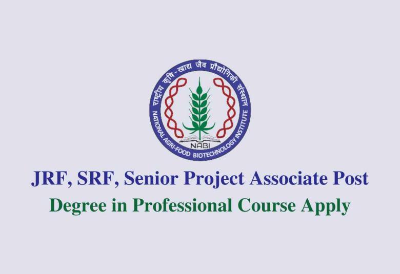 NABI require JRF, SRF, Senior Project Associate