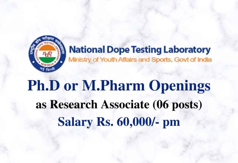 Openings for Ph.D or M.Pharm as Research Associate at NDTL