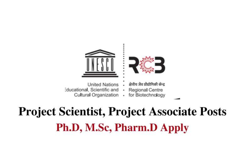RCB invites applications for Project Scientist, Project Associate Posts
