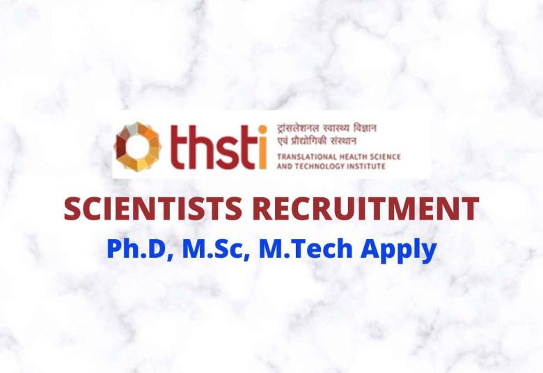 Recruitment for Scientists at THSTI