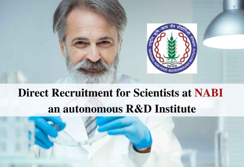 Direct Recruitment for Scientists at NABI an autonomous R&D Institute