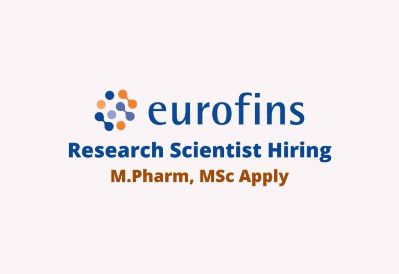Hiring Research Scientist at Eurofins Scientific