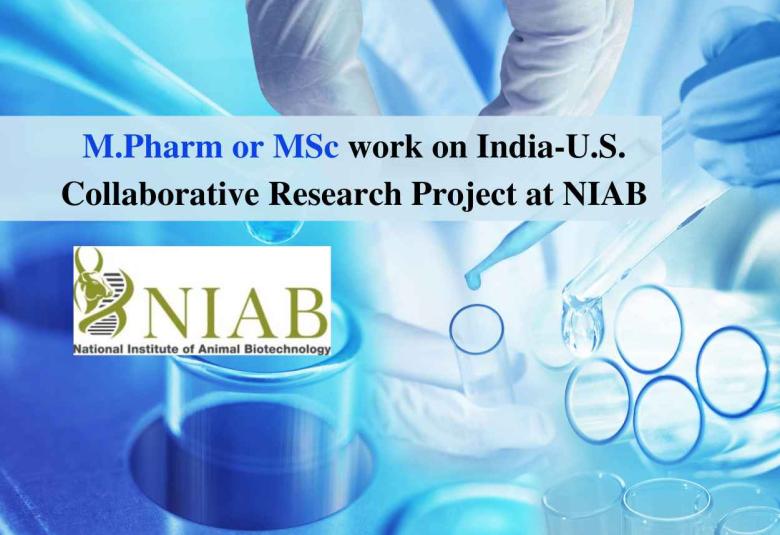 M.Pharm or MSc work on India-U.S. Collaborative Research Project at NIAB