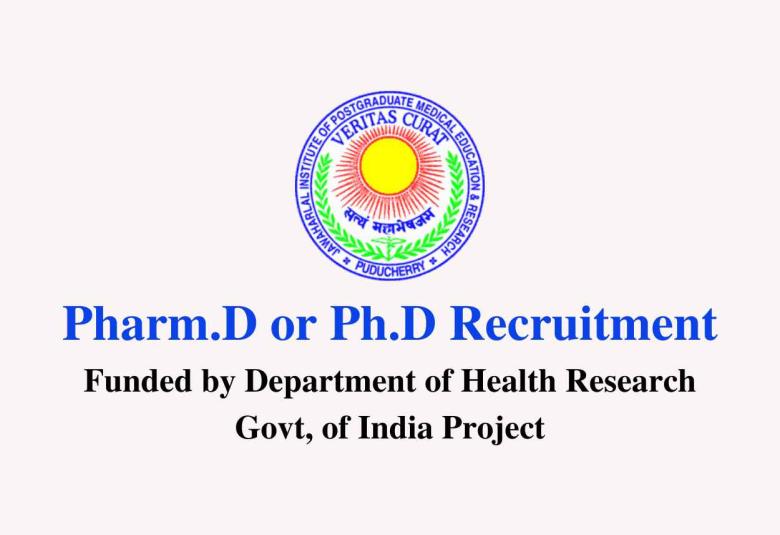 Pharm.D or Ph.D Recruitment at JIPMER
