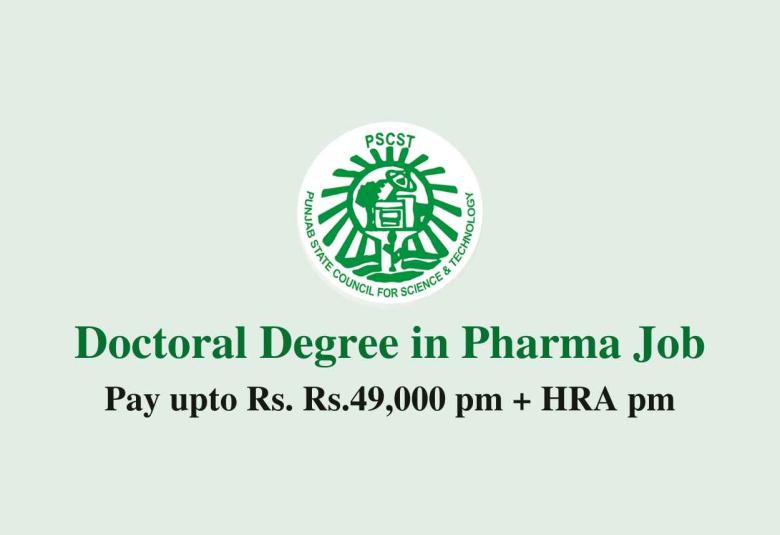 PSCST Doctoral Degree in Pharma Job