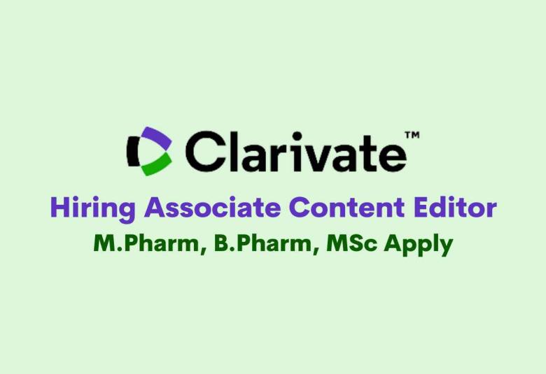 Clarivate Hiring Associate Content Editor