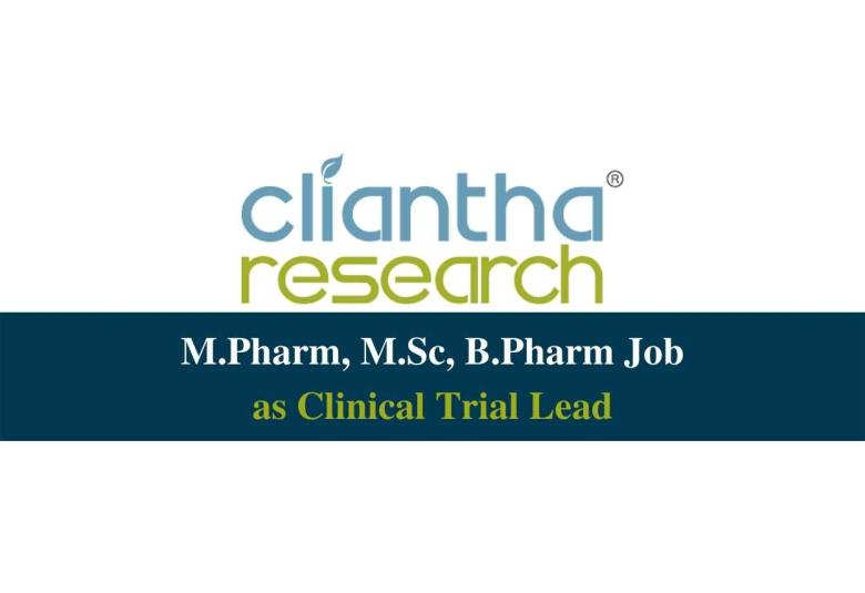 Clinical Trial Lead Job at Cliantha Research 
