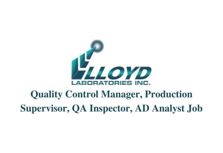 Multiple Openings at Lloyd Laboratories