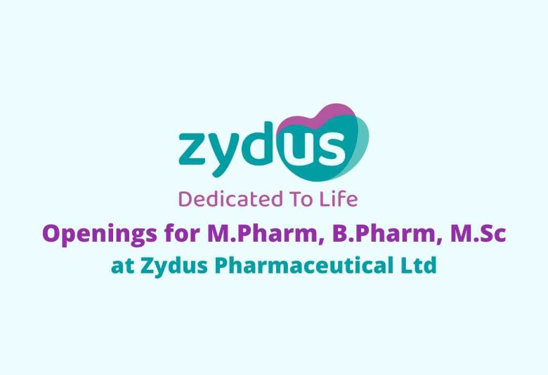 Walk in for multiple openings for Zydus Pharmaceutical Ltd