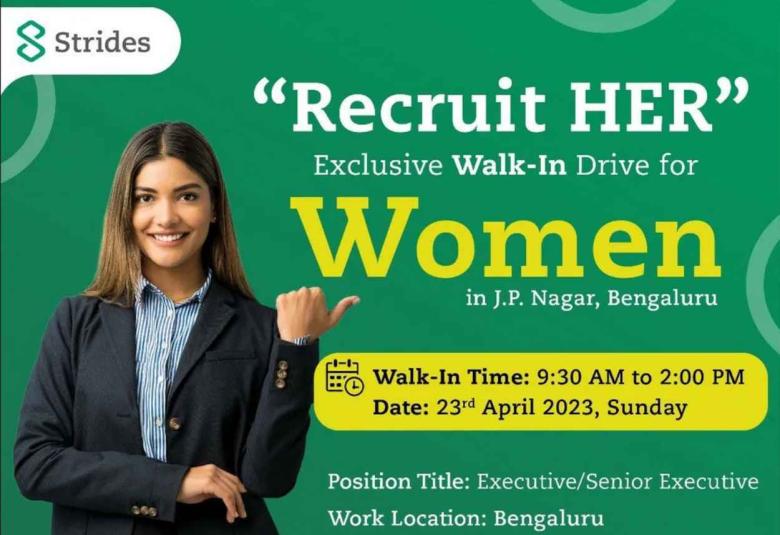 Walk in Drive for Women M.Pharm, B.Pharm, MSc in QC, F&D, Regulatory Affairs at Strides Pharma