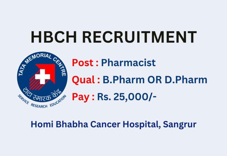 Walk in for Pharmacist in Homi Bhabha Cancer Hospital