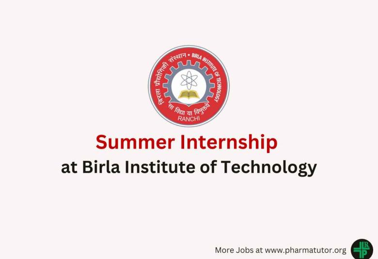 Applications invited for Summer Internship at Birla Institute of Technology