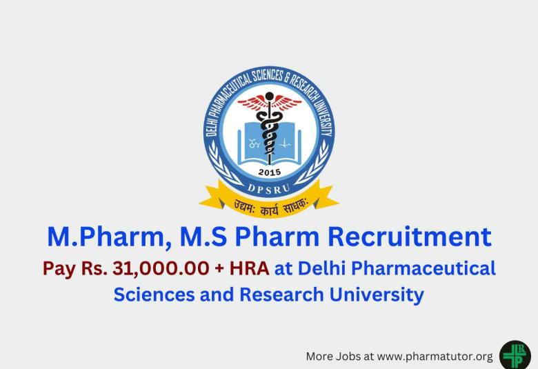 DPSRU M.Pharm, M.S Pharm Recruitment