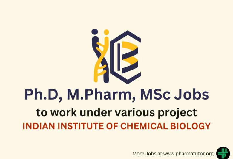 Interview for Ph.D, M.Pharm, MSc to work under various project at IICB