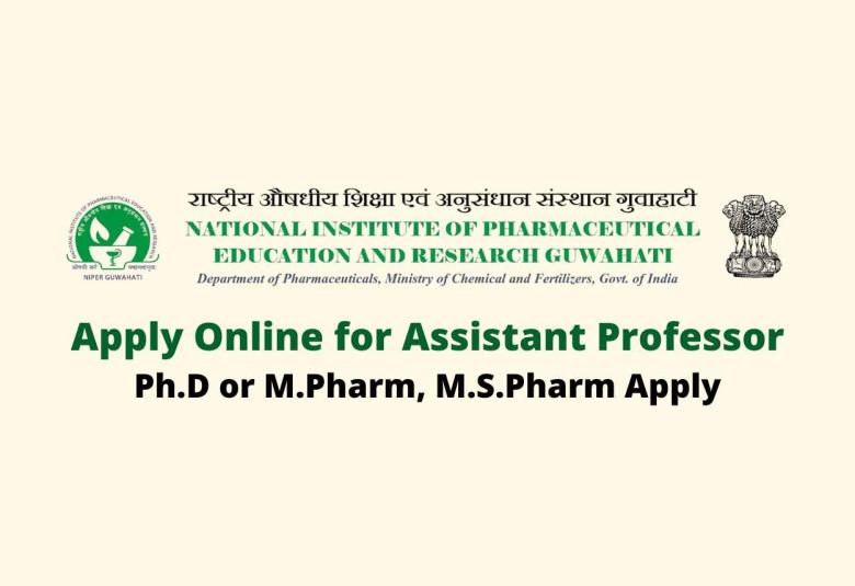 Apply Online for Assistant Professor at NIPER