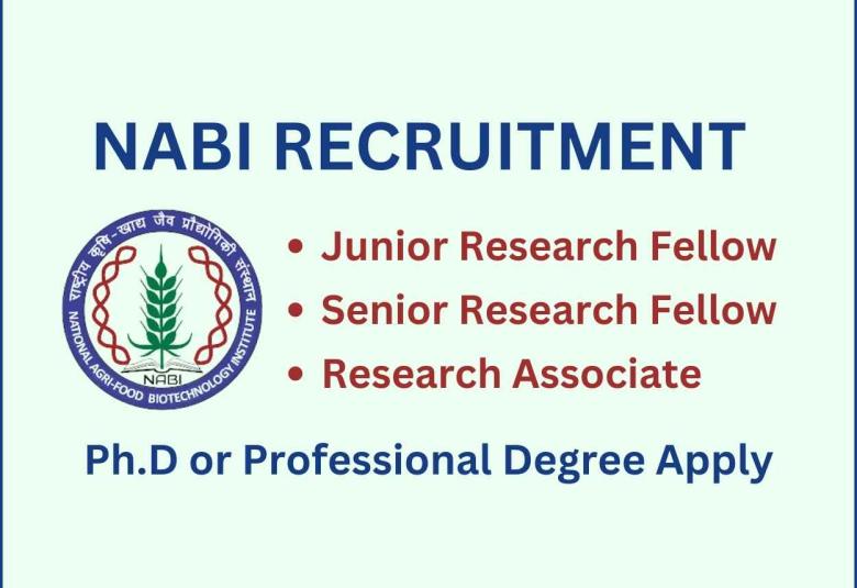 Vacancy for SRF, Research Associate, JRF at National Agri-Food Biotechnology Institute
