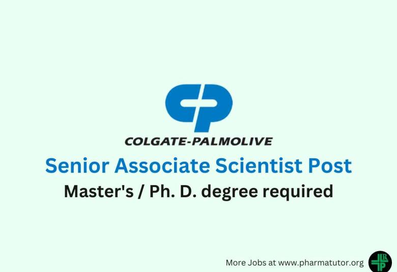 Work as Senior Associate Scientist at Colgate