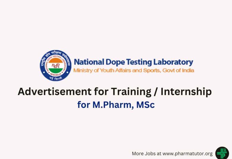 Advertisement for Training / Internship for M.Pharm, MSc at NDTL