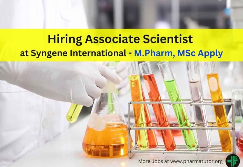 Hiring Associate Scientist at Syngene International