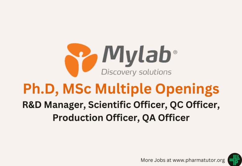 Multiple Openings for Ph.D, MSc at Mylab Discovery Solutions