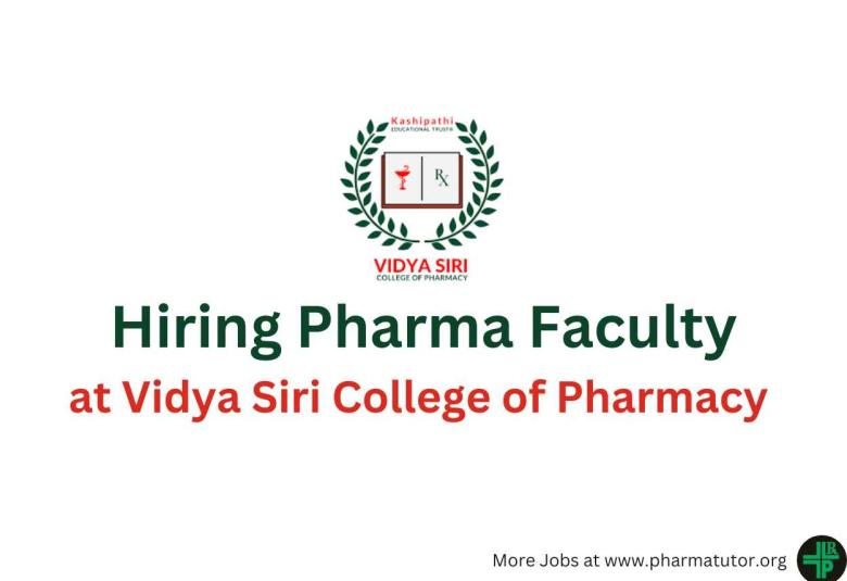 Faculty Jobs | PharmaTutor