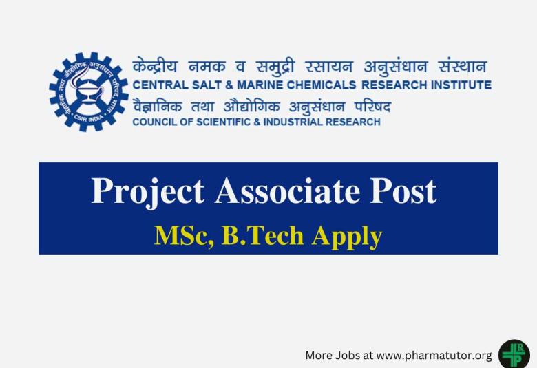 CSMCRI invites application to the post of Project Associate