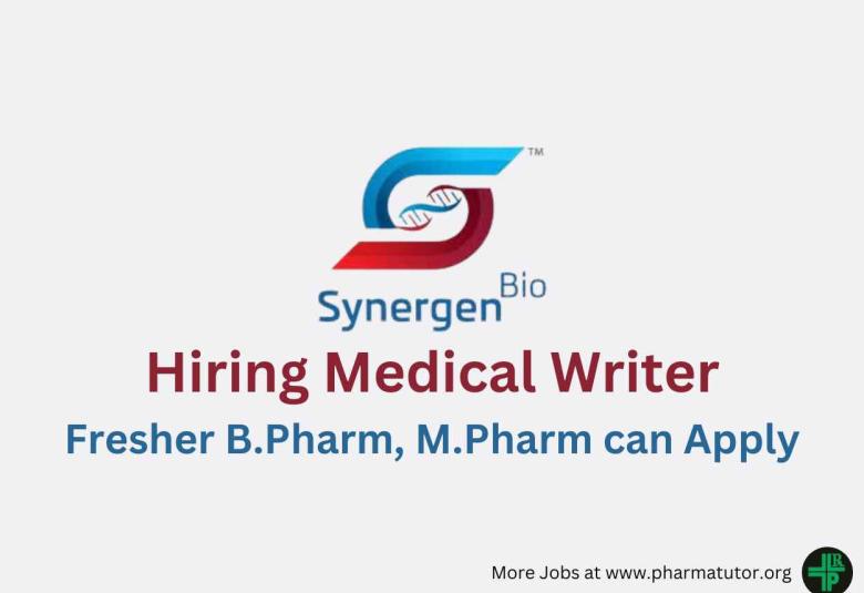 Hiring Medical Writer at Synergen Bio