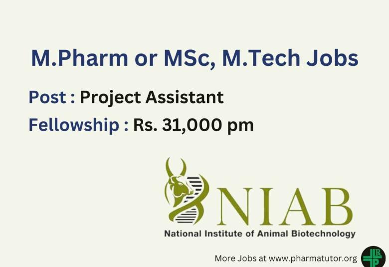 Opportunity for M.Pharm or MSc, M.Tech in ICMR-funded project at NIAB