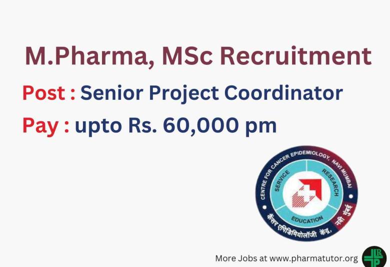 Opportunity for M.Pharma, MSc Life Sciences at Centre for Cancer Epidemiology