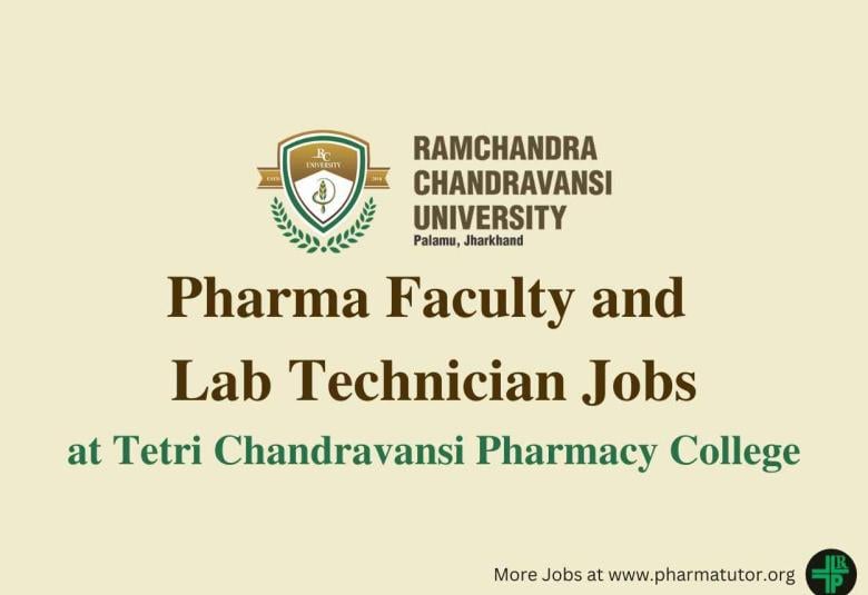 Pharma Faculty and Lab Technician Recruitment at Ramchandra Chandravansi University