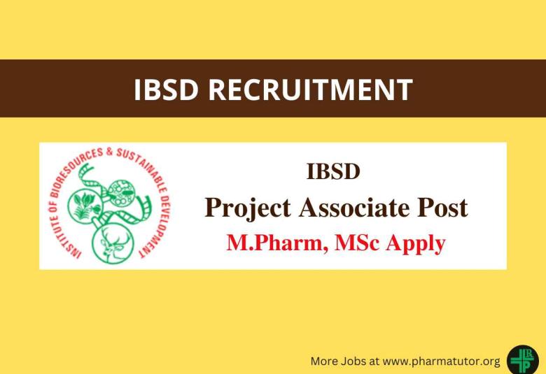 Recruitment for M.Pharm, MSc as Project Associate at IBSD