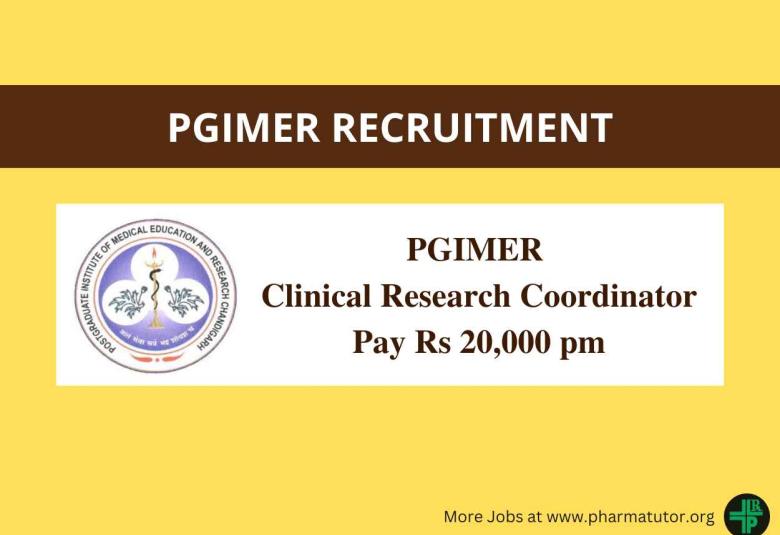 Vacancy for Clinical Research Coordinator at PGIMER