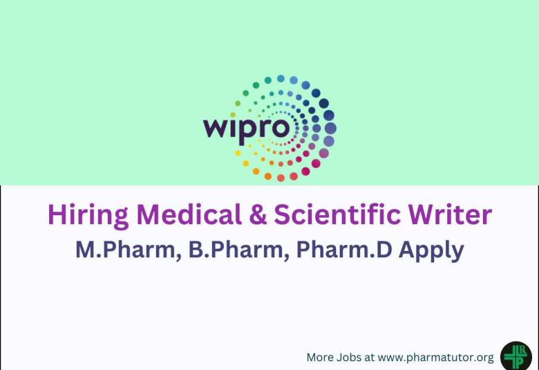 Wipro Pune is hiring for Medical & Scientific Writer
