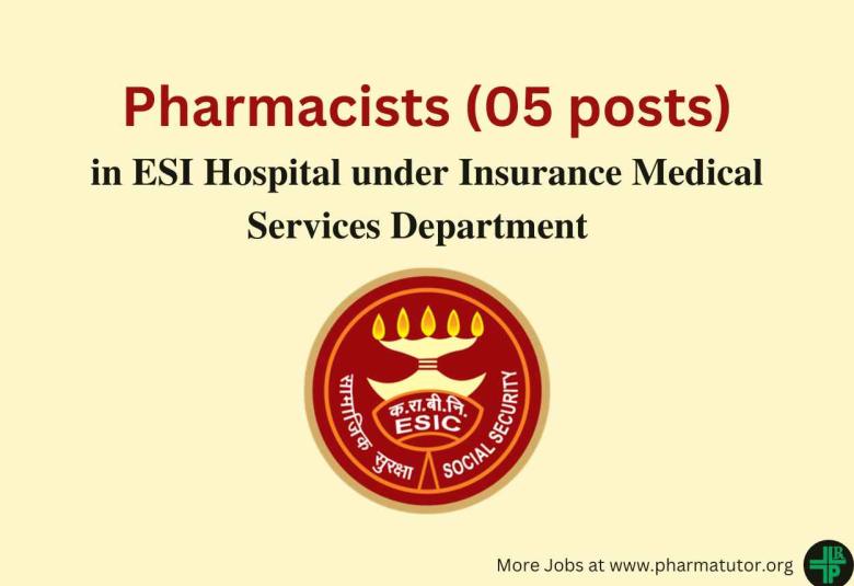 Recruitment for Pharmacists in ESI Hospital