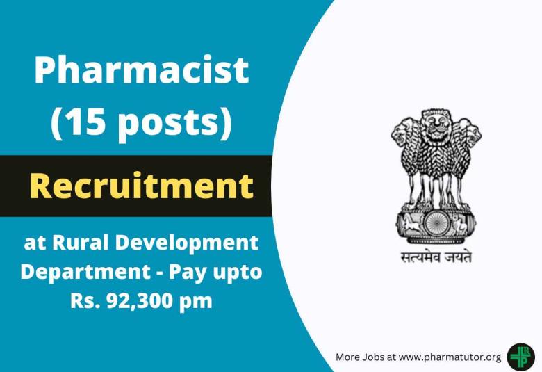 Vacancy for Pharmacists at Rural Development Department
