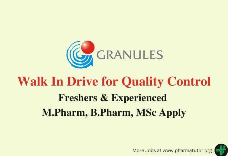 Walk In Drive for Quality Control at Granules India