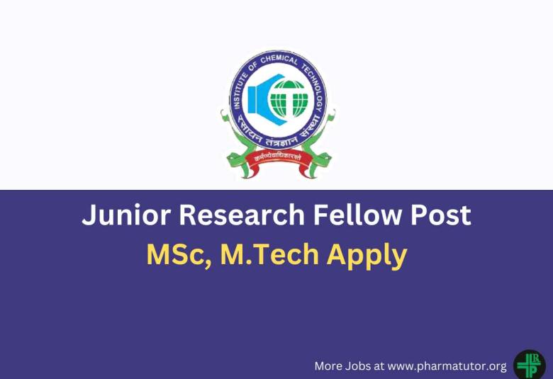 Applications are invited for Junior Research Fellow at Institute of Chemical Technology