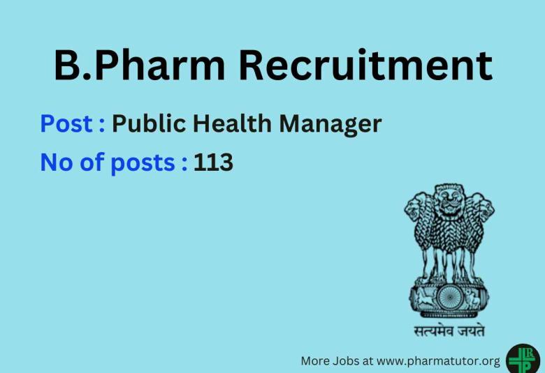 Job for Pharmacy Graduates at State Health Society