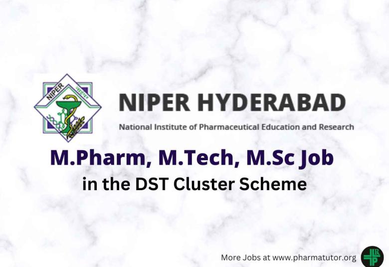 Opportunity for M.Pharm, MSc, M.Tech as Project Associate at NIPER