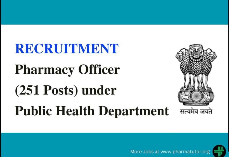 Recruitment for Pharmacy Officer under Public Health Department