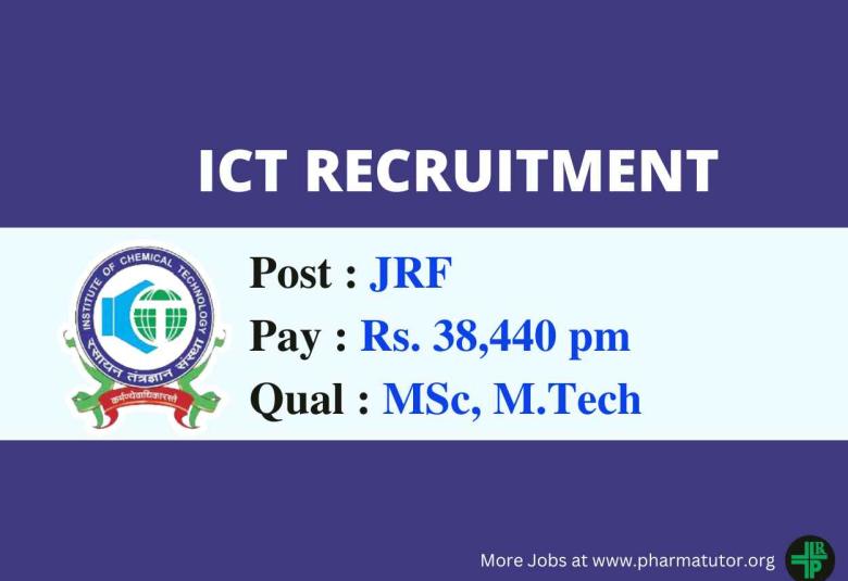 Vacancy for Junior Research Fellow at Institute of Chemical Technology
