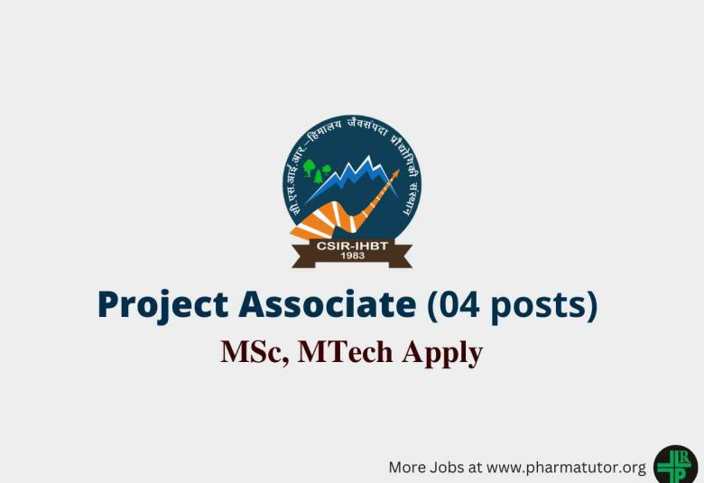 Applications are invited for Project Associate at IHBT