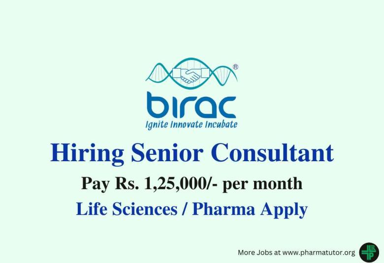 BIRAC Hiring  Senior Consultant