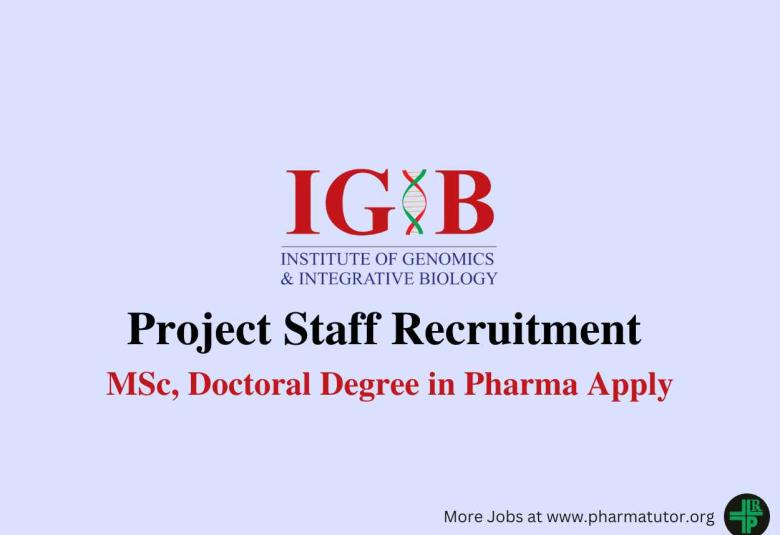 CSIR-IGIB Project Staff Recruitment