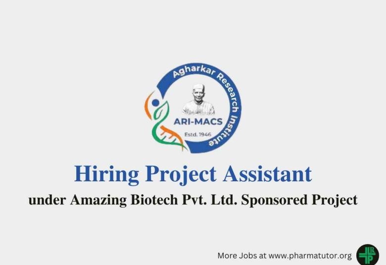 Vacancy for Project Assistant at Agharkar Research Institute